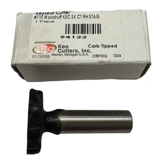 Keo #710 1-1/4" Carbide Tipped Keyseat Cutter 1/2" Shank 8 Staggered Teeth USA