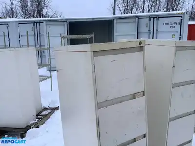 Lot of (2) metal filing cabinets with 5 drawers approx. 15”x29”x59”