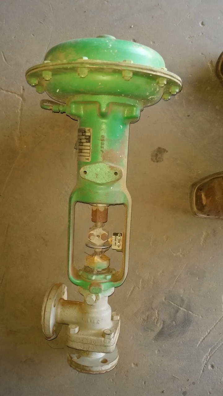 Fisher 1" 150 Class, WCB Steel Right Angle Flanged Control Valve
