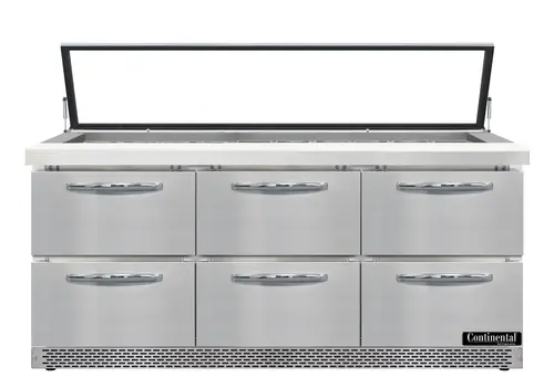 Continental SW72N30M-HGL-FB-D 72" Sandwich/salad Prep Table W/ Refrigerated Base, 115v