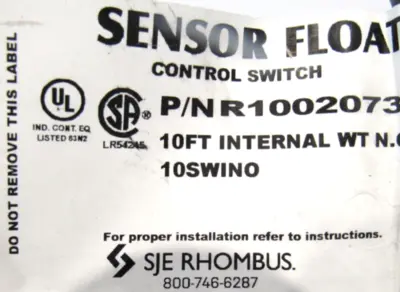 NEW SJE RHOMBUS SENSOR FLOAT R1002073 CONTROL SWITCH