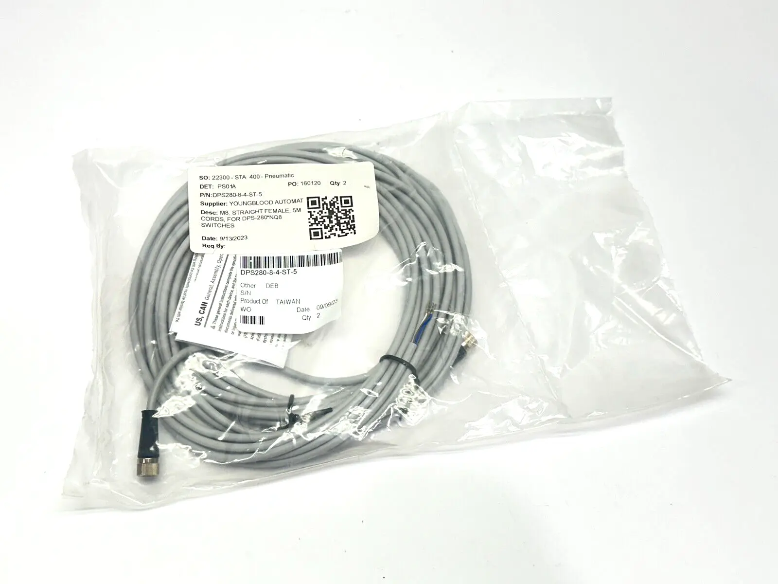 DPS280-8-4-ST-5 | Numatics  Sensor Cable Female M8 4-Pin 5m LOT OF 2 - New