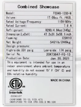 171-0137 48” Open Air Over/Under Self Contained Refrigerated Service Cooler