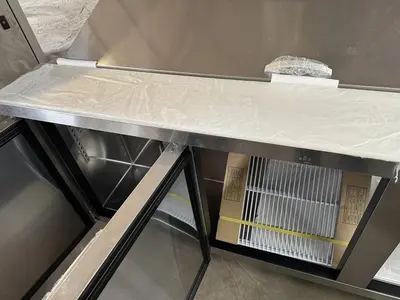 Blue Air BLPT72-HC 72" Three Section Sandwich Prep Table, 20.2 cu. ft.