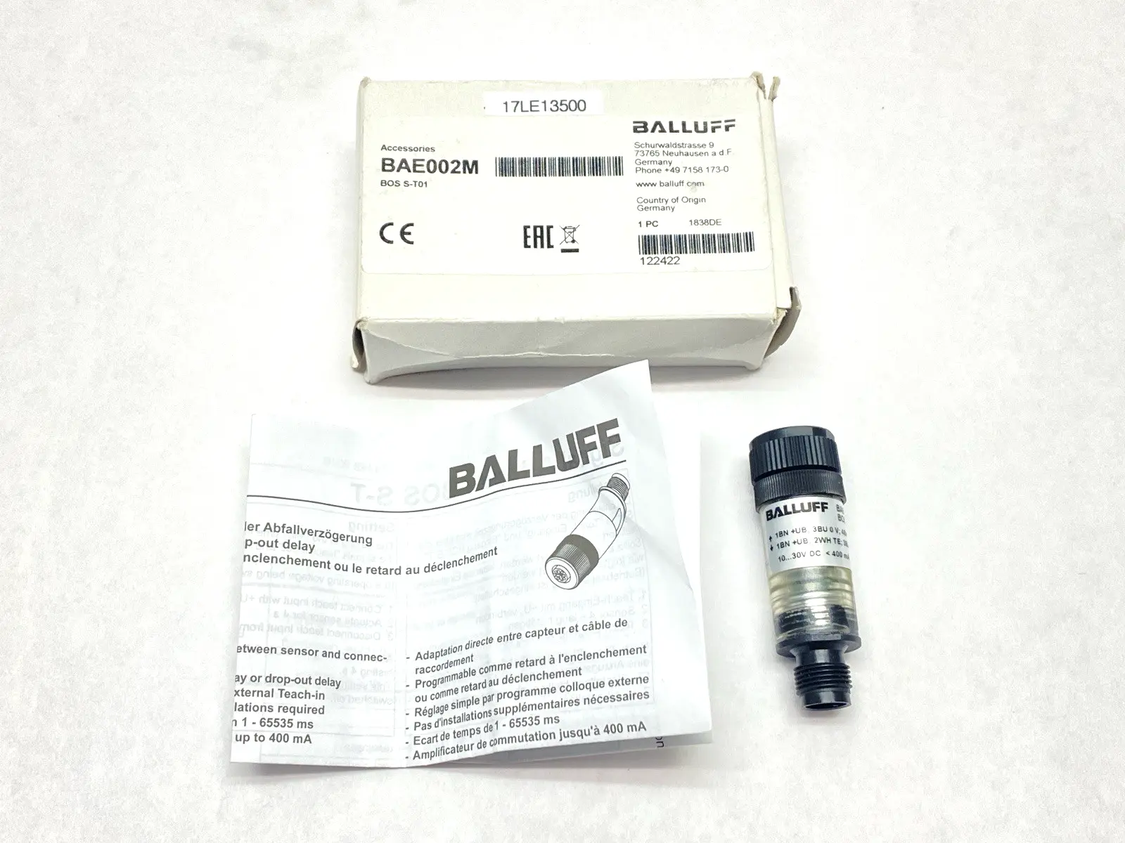 USED BALLUFF SIGNAL CONVERTER M/F M12 4-PIN 10-30VDC BOS S-T01