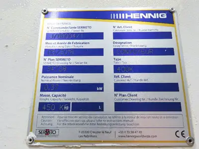 Used HENNIG _UNKNOWN_ Conveyor Parts Indiana US | Arrow Industrial #1366814