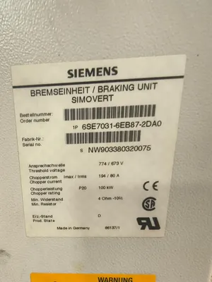 SIEMENS 6SE7031-6EB87-2DA0 Servo Drives & Amplifiers | ESS Industrial Equipment Sales (4)