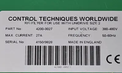 Control Techniques RFI filter for use with unidrive size 2 4200-0027 (BIN2.4.2)