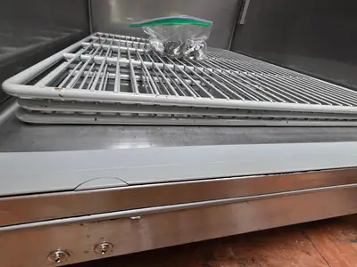 Used Hoshizaki Used 27.5" Hoshizaki R1A-FG One Section Reach In Glass Door Refrigerator 115V - TH5 Display Refrigerators Illinois US | Falcon Restaurant Supply #1373512