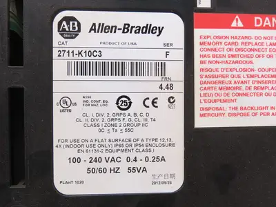 Allen Bradley 2711-K10C3 PanelView 1000 HMI Terminal FRN 4.46 Series F