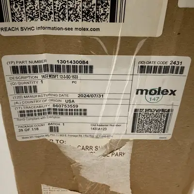 USED MOLEX SUPER-SAFEWAY CORDSET NEMA 5-20 25' 12/3 YELLOW M-F 12 AWG