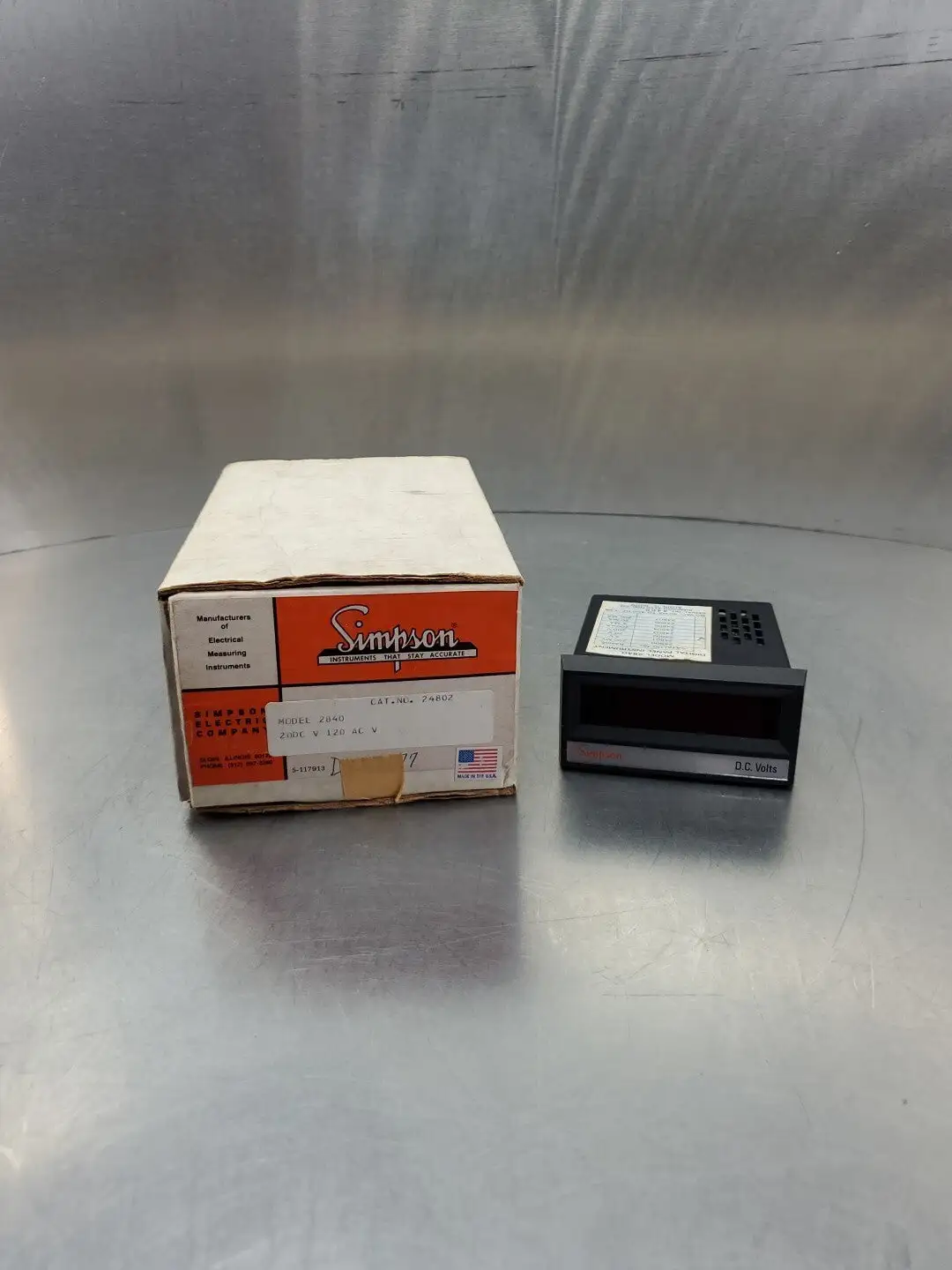 SIMPSON Model 2840 Digital Panel Meter, 20VDC 120VAC. 2D