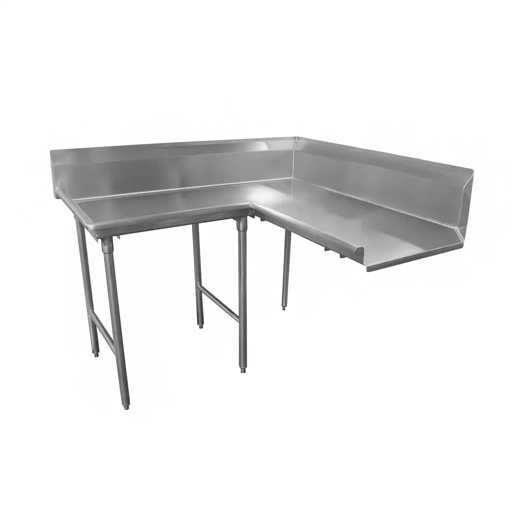 Advance Tabco DTC-K70-120L 119" Komer Clean Dishtable - Crossrails, Stainless Legs, R-L, 14 ga 304 Stainless