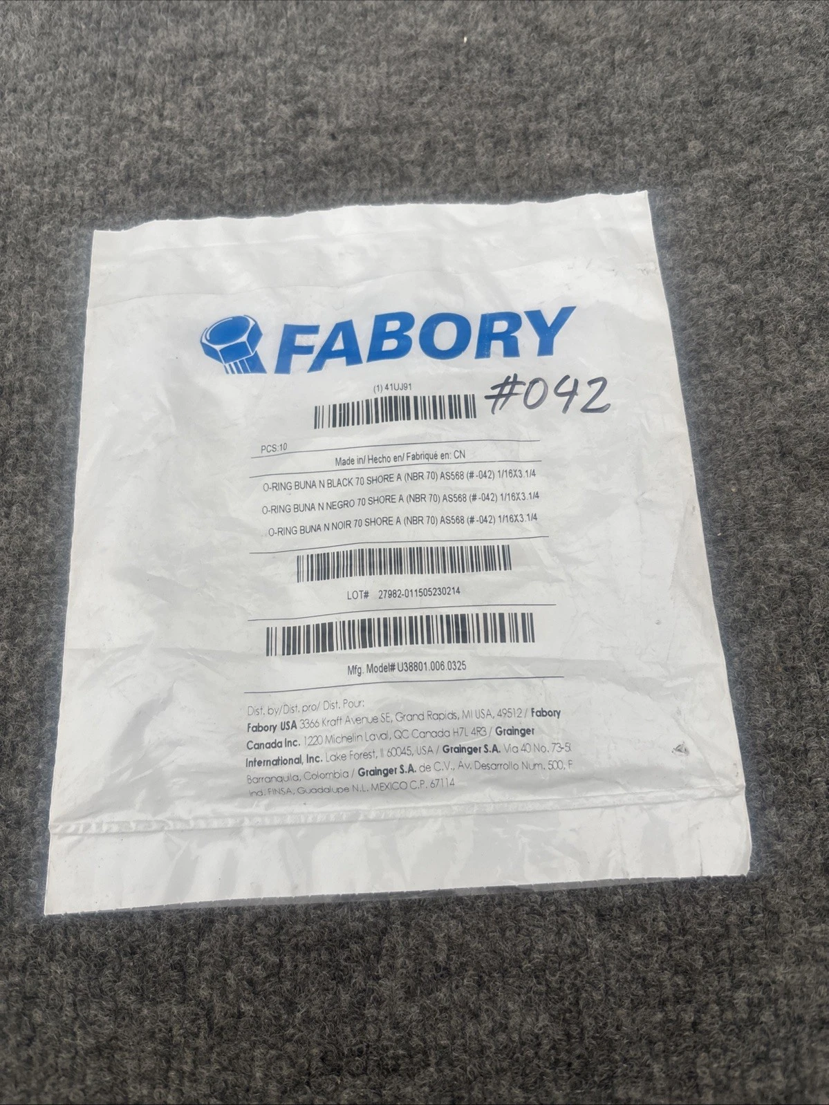 New | in-Stock Fabory U38801.006.0325 Seals & Gaskets California US | Davliegogo LLC #1707641