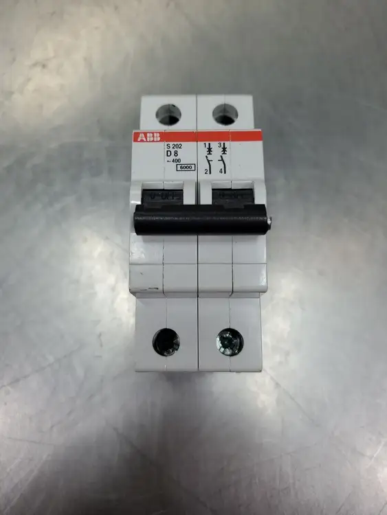 Used ABB S202-D8 S200 Miniature Circuit Breaker, 2P, 8A 230/400V Circuit Breakers South Carolina US | Palmetto Automation #1151427