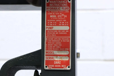 Used Dake 906450 H-Frame Presses New Jersey US | Machinery Values #1693414