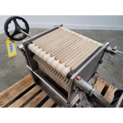 Used Stainless Steel Laboratory Filter Press with Pump - 7.25" (184mm)