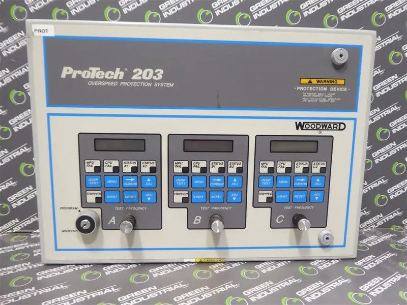 Woodward ProTech 203 8200-209 Generator Overspeed Protection System Rev. L Used