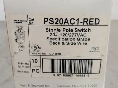 NEW PASS & SEYMOUR PS20AC1-RED
