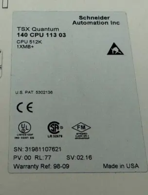 USED SCHNEIDER 140 CPU 113 03 CPU 512K 1xMB+ 140CPU11303