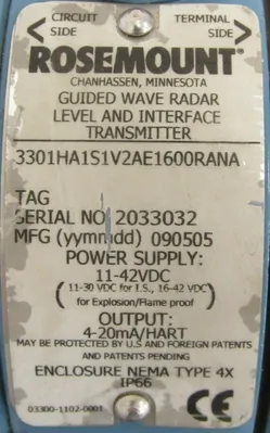 NEW ROSEMOUNT 3301HA1S1V2AE1600RANA LEVEL TRANSMITTER