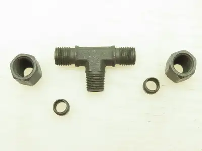 Parker Steel Male Branch Tee Flareless Compression 1/4" Tube  1/8" NPT LOT OF 10