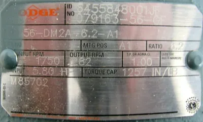NEW DODGE 079163-56-GF SPEED REDUCER 6.2:1 07916356GF