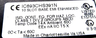USED GE FANUC IC693CHS391N 10 SLOT EXPANSIOIN BASE