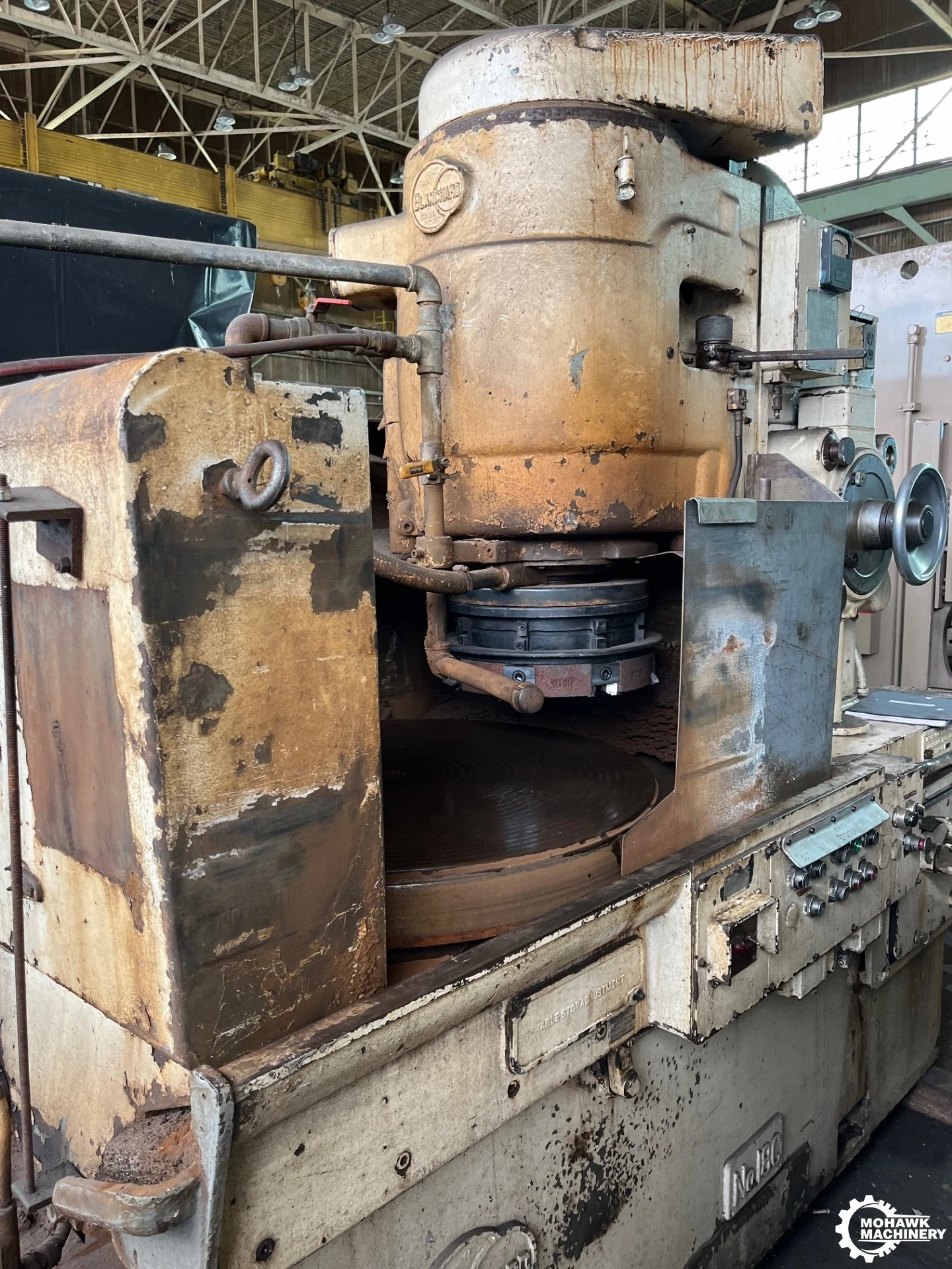 36" BLANCHARD "18C36" VERTICAL-SPINDLE ROTARY SURFACE GRINDER w/SEGMENTED GRINDING WHEEL - 25 HP MOTOR - BUILT-IN COOLANT SYSTEM