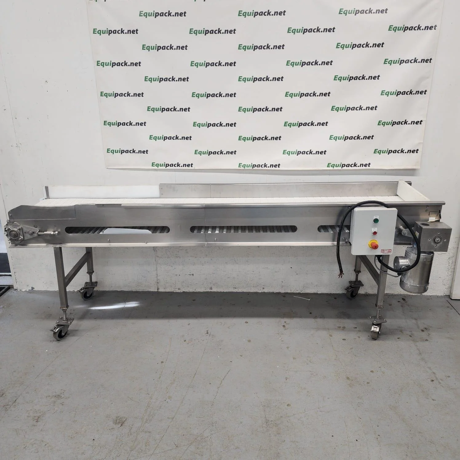 Sanitary Conveyor Table top Belt 20'' large by 108'' long by 34'' adjustable height  # 11251
