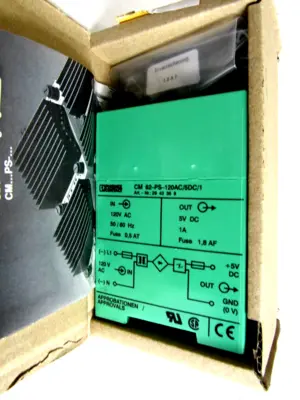 NEW PHOENIX CONTACT CM-62-PS-120AC/-5DC/1 POWER SUPPLY CM62PS120AC5DC1