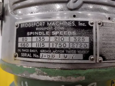 1 HP BRIDGEPORT SERIES I VERTICAL MILL / MILLING MACHINE: STOCK #20699