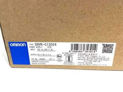 NEW OMRON BOOK TYPE POWER SUPPLY, LITE, 120 W, 24VDC, 5A, DIN RAIL MOUNT