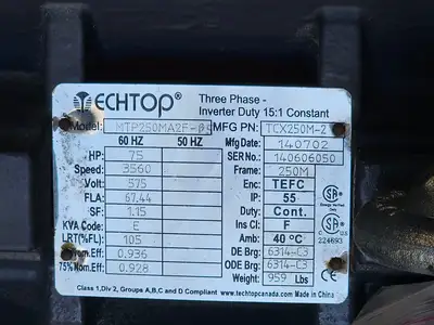 New | in-Stock 2014 TECHTOP MTP250MA2F-B5 Motors (misc) British Columbia CA | Lenmark #1439907
