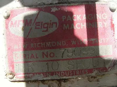Filler, Piston, 1-Head, NRM Elgin, Mdl MR10 #S730134