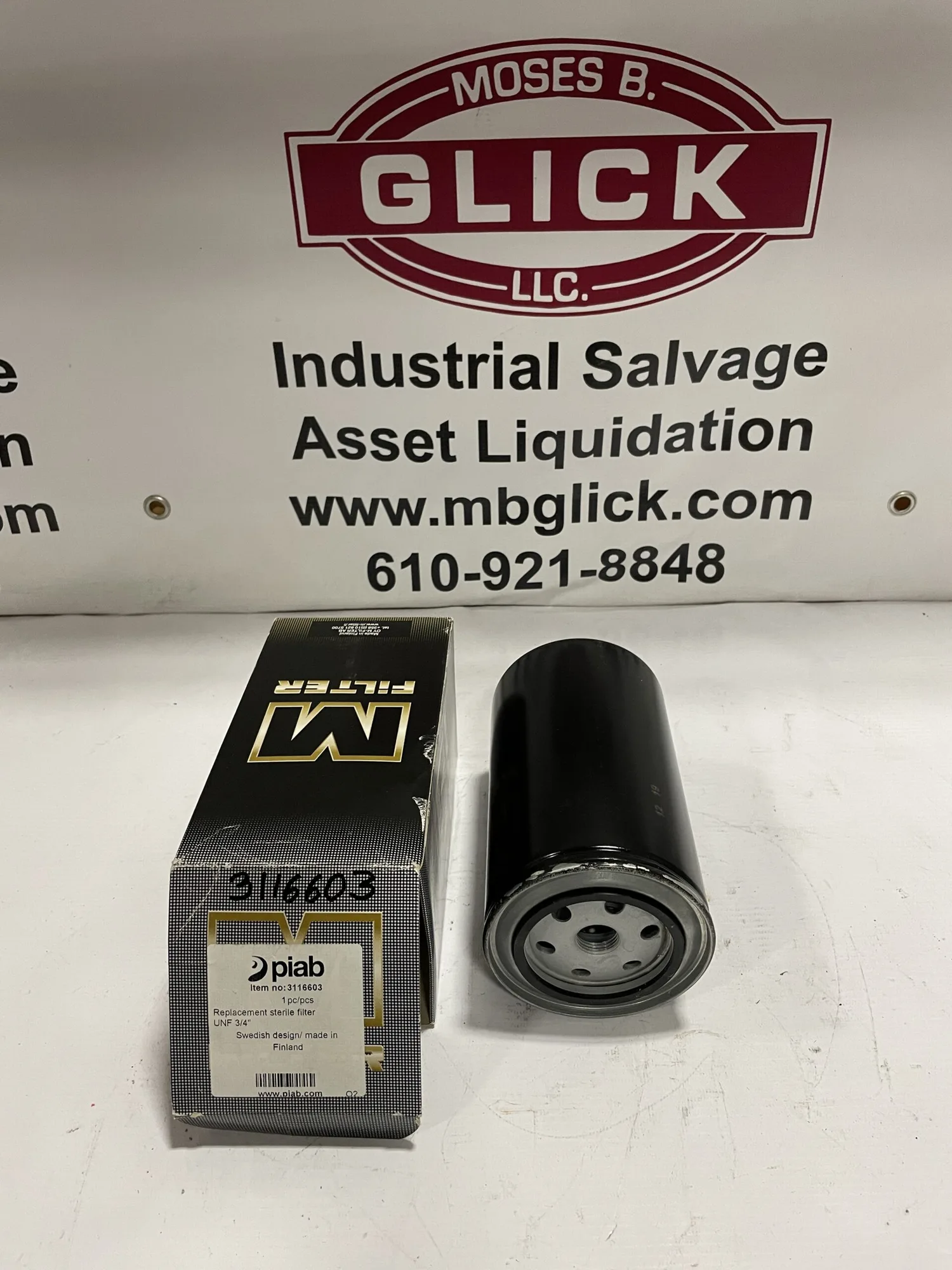 PIAB 3116603 Replacement Sterile Filter Element UNF 3/4” -NIB