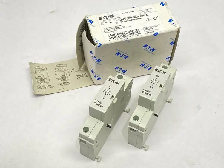 Used EATON U-PKZ0(480V60HZ) UNDERVOLTAGE RELEASE XTPAXUVR480V60H 073147 LOT Misc Industrial Equipment | Maverick Industrial Sales #1100093
