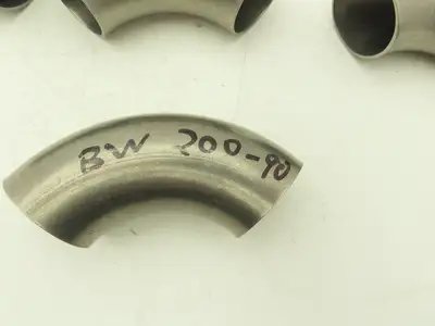 BW-200-90 2" OD Butt Weld Vacuum 90° Elbow SS Tumble Finish A = 3" Lot of 8
