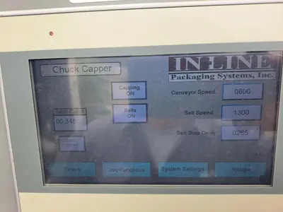 Capper, Inline, Chuck Screw Capper, Automatic, Cap Feeder #C745456
