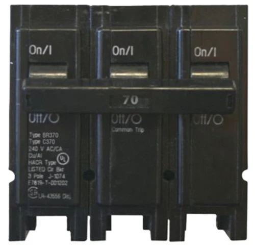 Eaton BR370 Circuit Breaker, Type BR, 70A, 3-Pole, 240V [New]