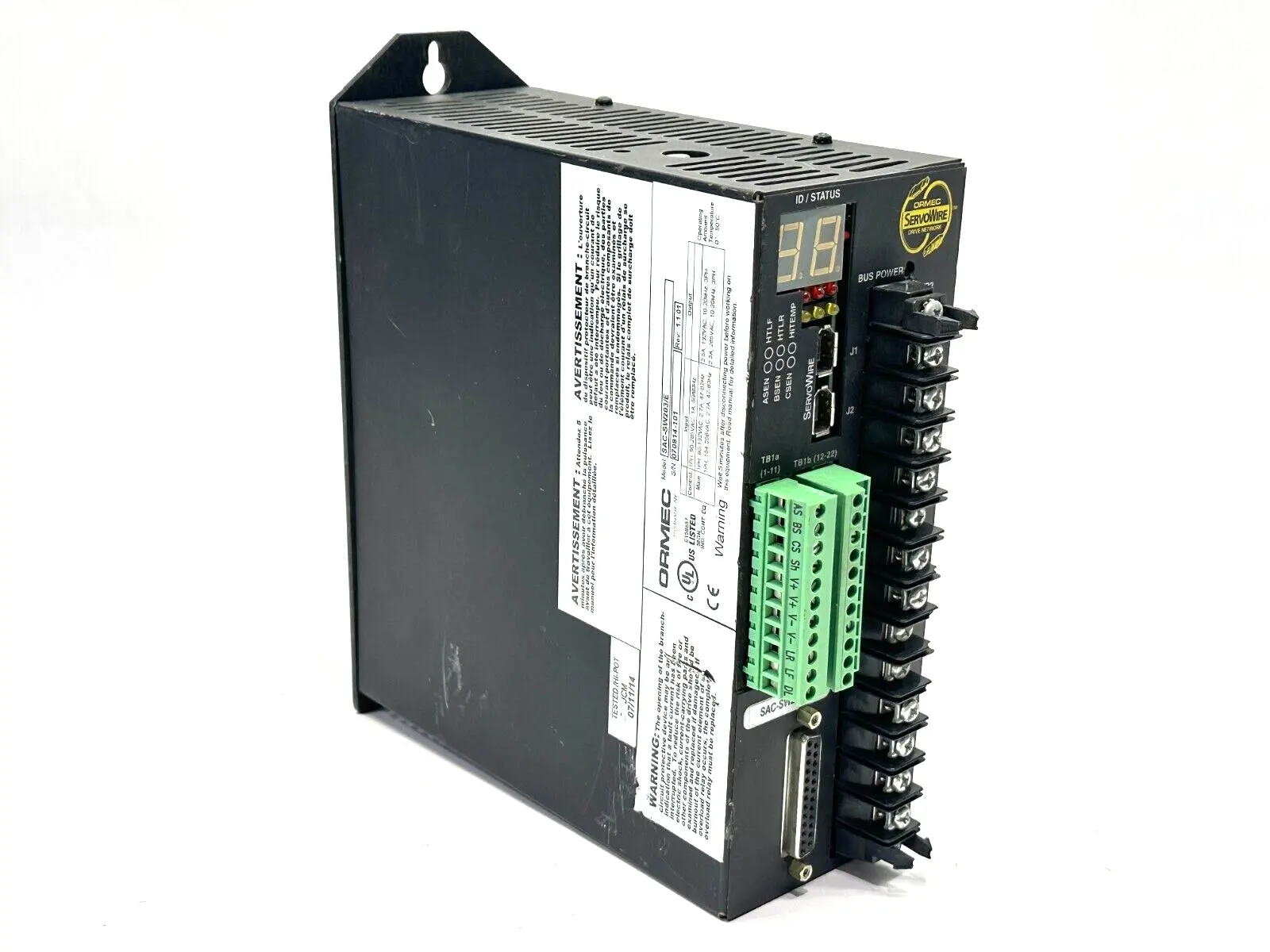USED ORMEC SERVO MOTOR DRIVE CONTROLLER