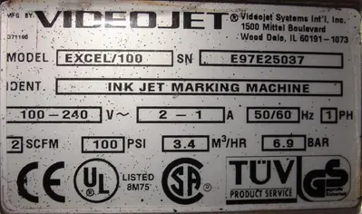 USED VIDEOJET EXCEL 100