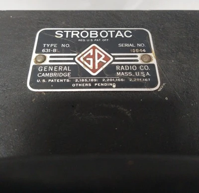 General Radio Strobotac 631-B Strobe Light Vintage Tachometer 15944