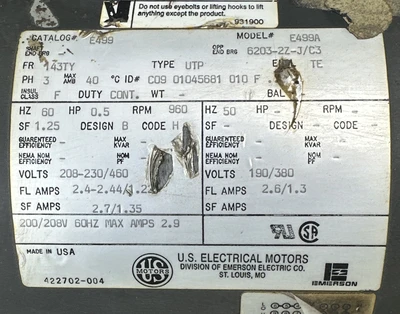 NEW US MOTORS E499A .5-GRP-R715