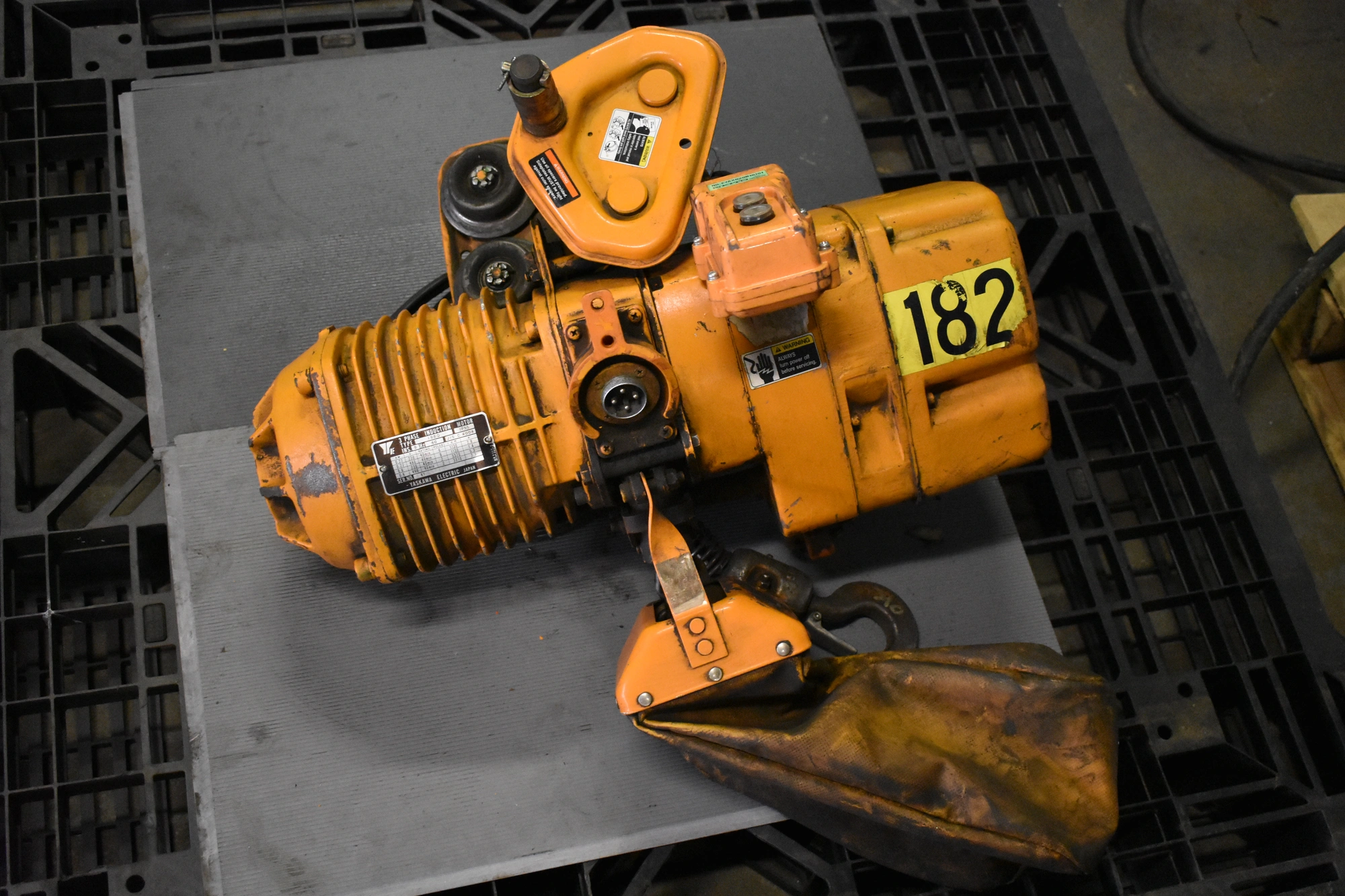 1/2 TON HARRINGTON "ES3B-7928" ELECTRIC CHAIN HOIST w/PENDANT & TROLLEY