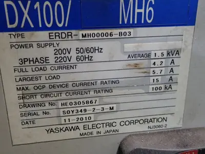 USED 2010 YASKAWA MOTOMAN MH6