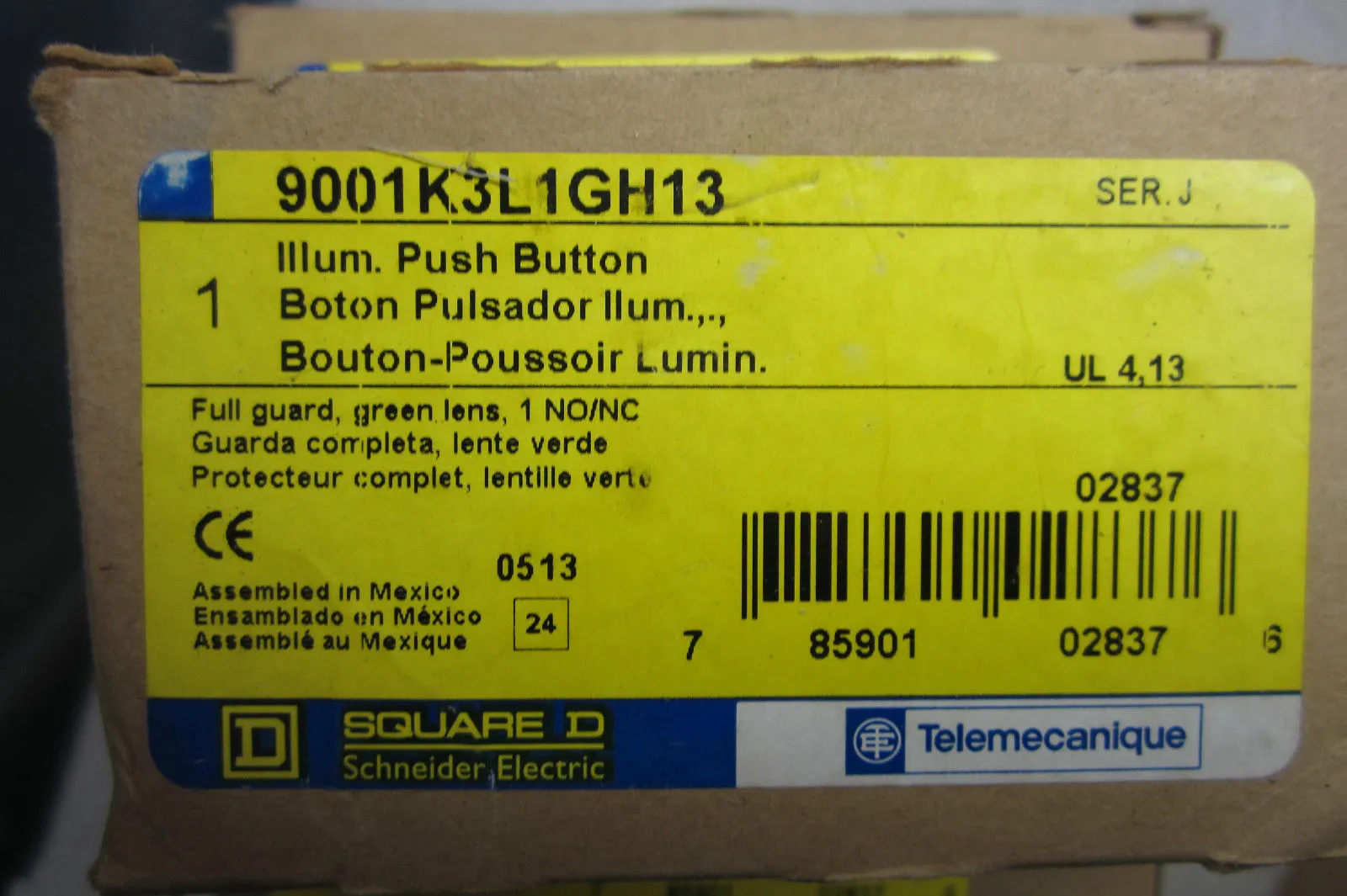 NEW SQUARE D 9001K3L1GH13 PUSHBUTTON