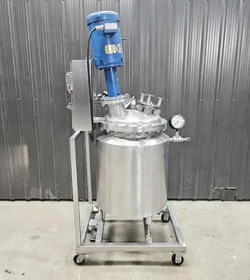 Used 35 Gallon Jacketed Tank (Reactor) with Homogenizer, 316 Stainless Steel