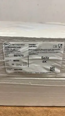 Pall Seitz EK Depth Filter Sheets Model M599 400x400mm Pack of 25