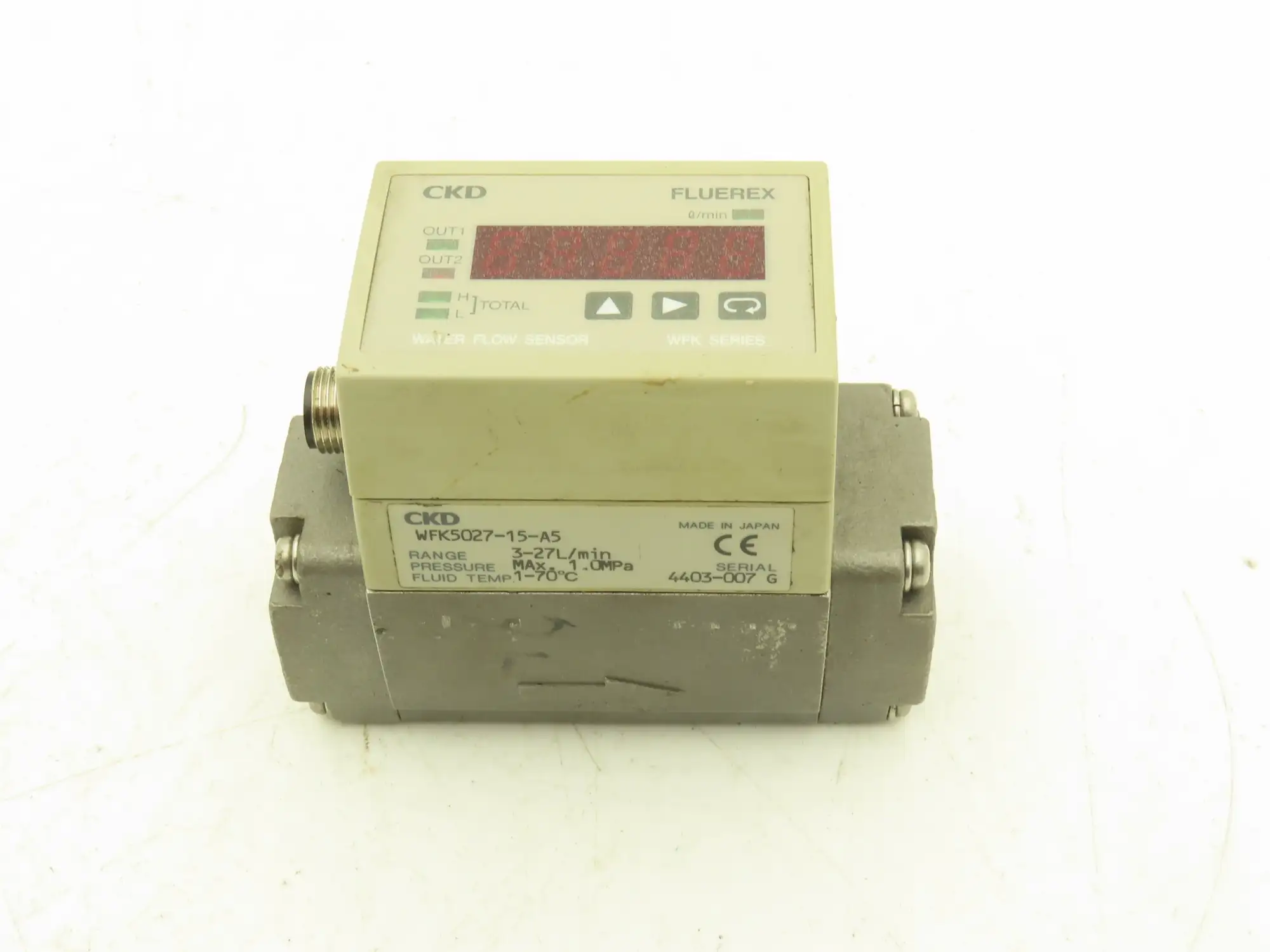 CKD Fluerex WFK5027-15-A5 Karman Vortex Flow Meter Sensor 3-27L/min Rc 1/2"